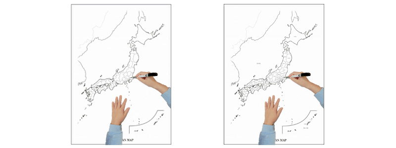 書いて消せるポスター 日本地図