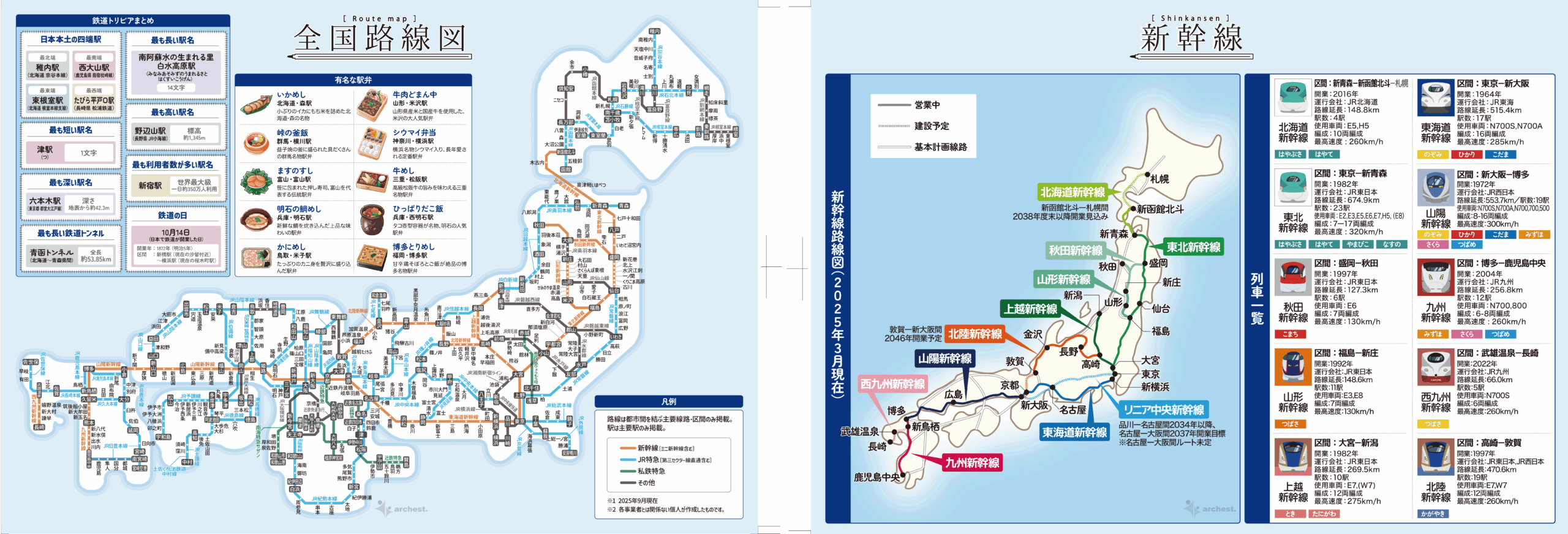 下敷き【路線図・新幹線】